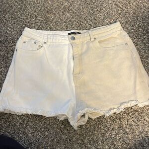 papermoon contrast jean shorts